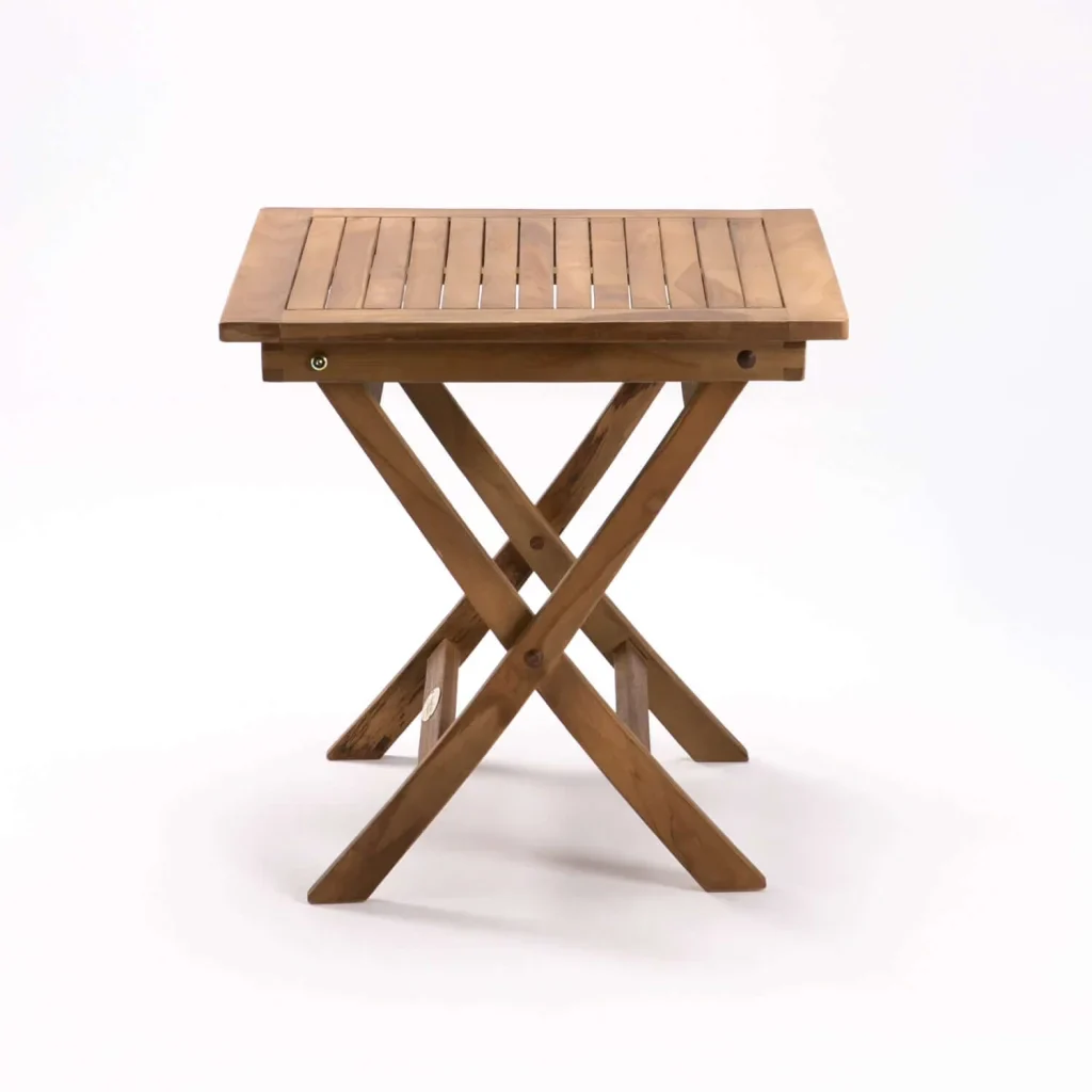 50cm SQUARE TEAK FOLDING SIDE TABLE - Image 3
