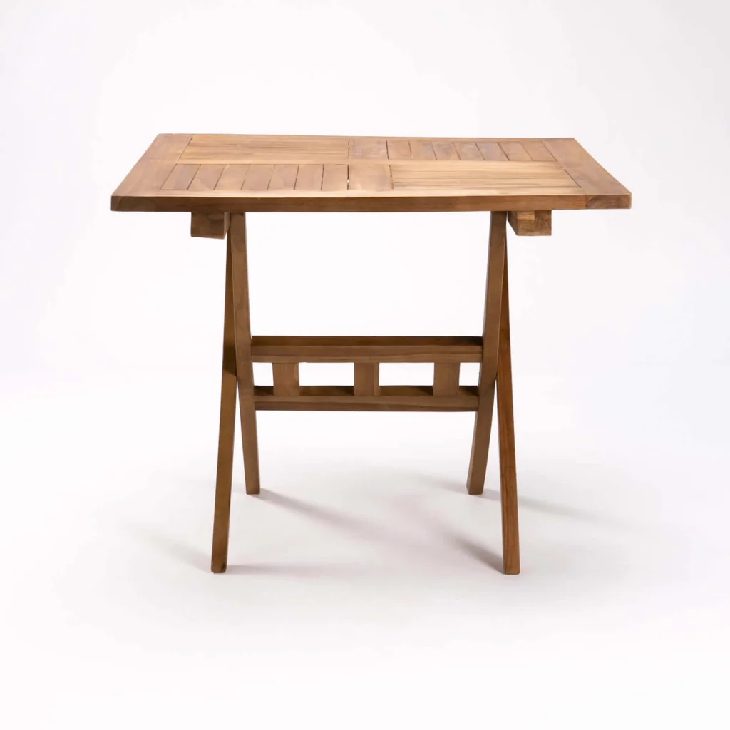 90cm SQUARE TEAK TABLE SLAT LEGS - Image 3