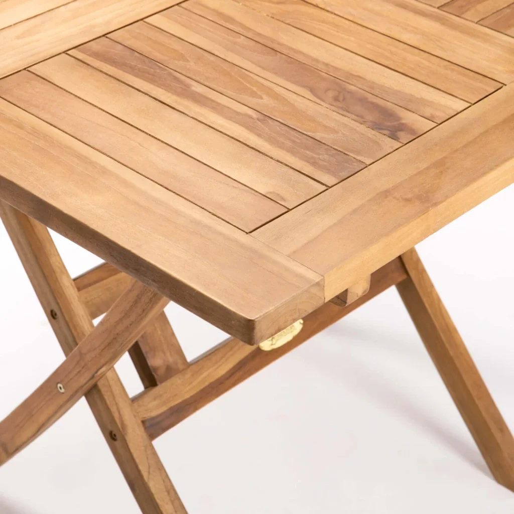 90cm SQUARE TEAK TABLE SLAT LEGS - Image 4