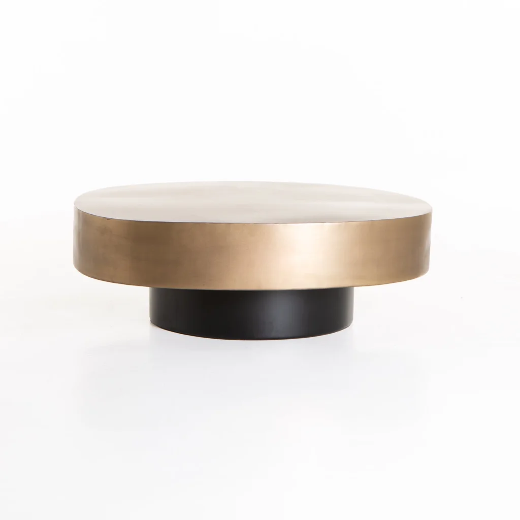 AMARA 78x91cm OVAL COFFEE TABLE - BRASS ANTIQUE - Image 3