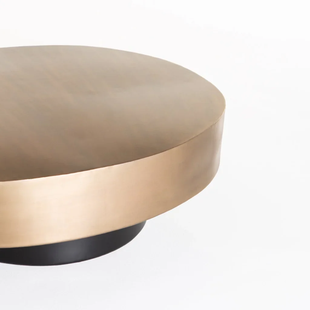 AMARA 78x91cm OVAL COFFEE TABLE - BRASS ANTIQUE - Image 4