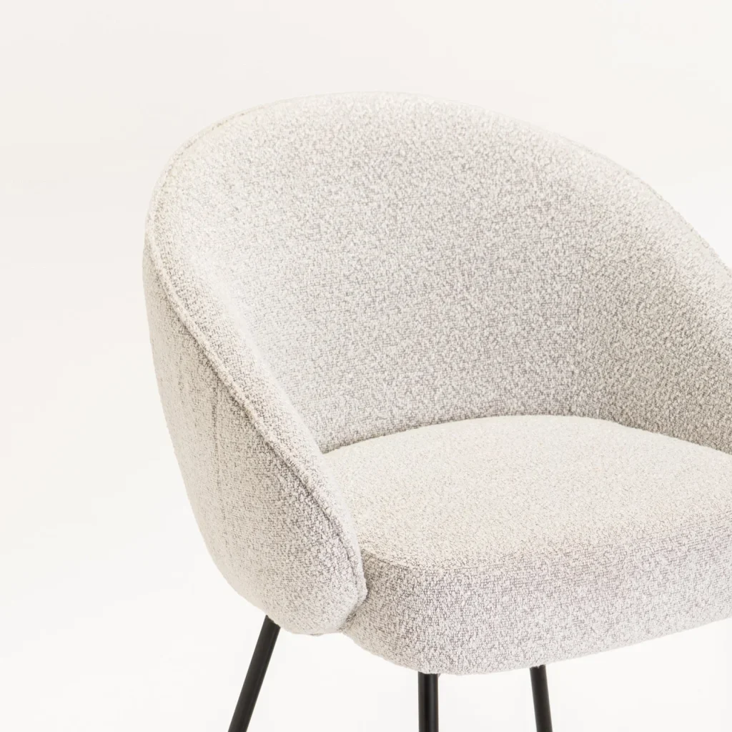 ARIA FABRIC DINING CHAIR - CREAM - Image 5