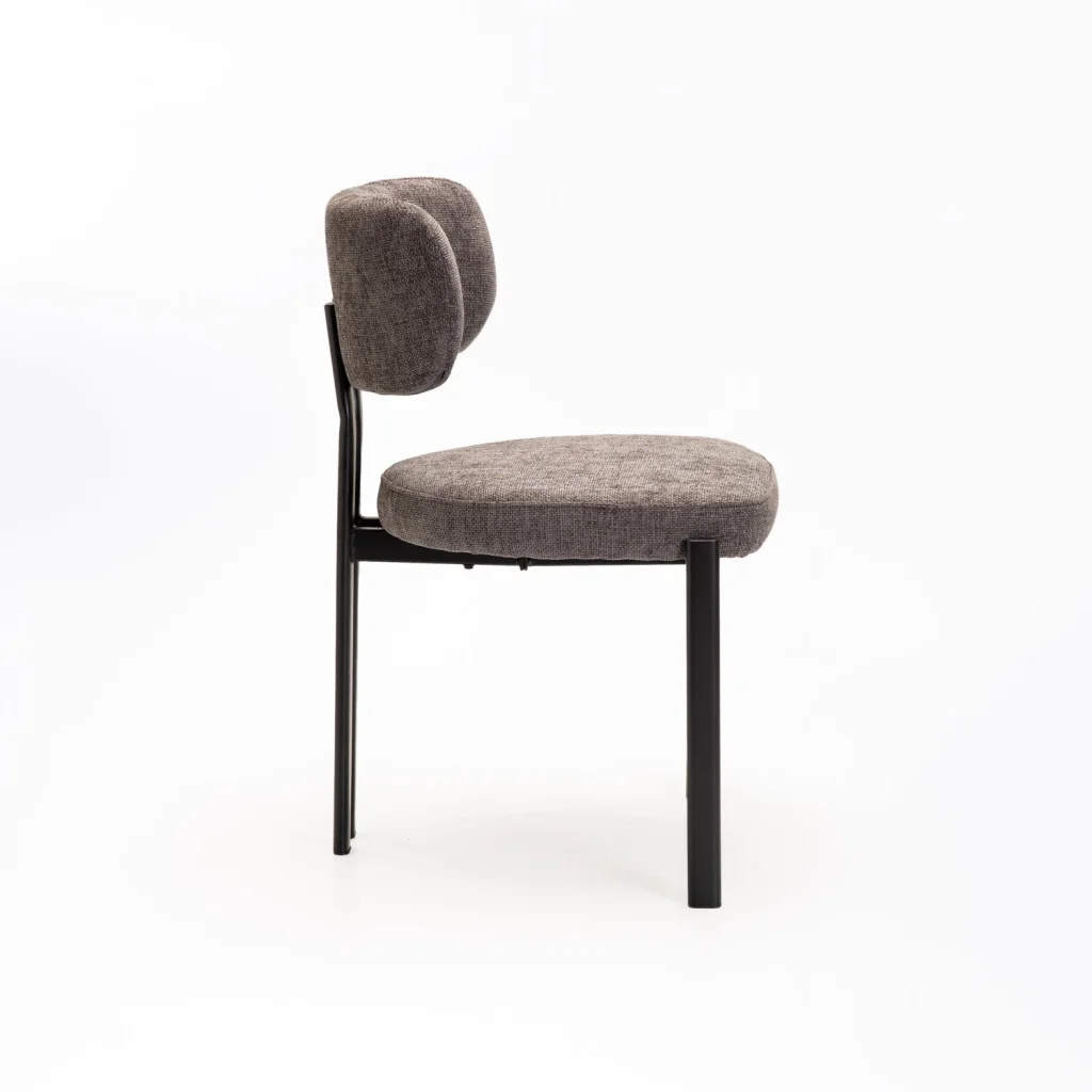ARK FABRIC DINING CHAIR-BLACK LEG - Image 3