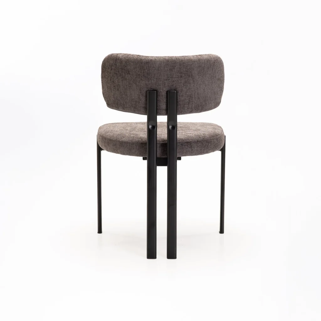ARK FABRIC DINING CHAIR-BLACK LEG - Image 4