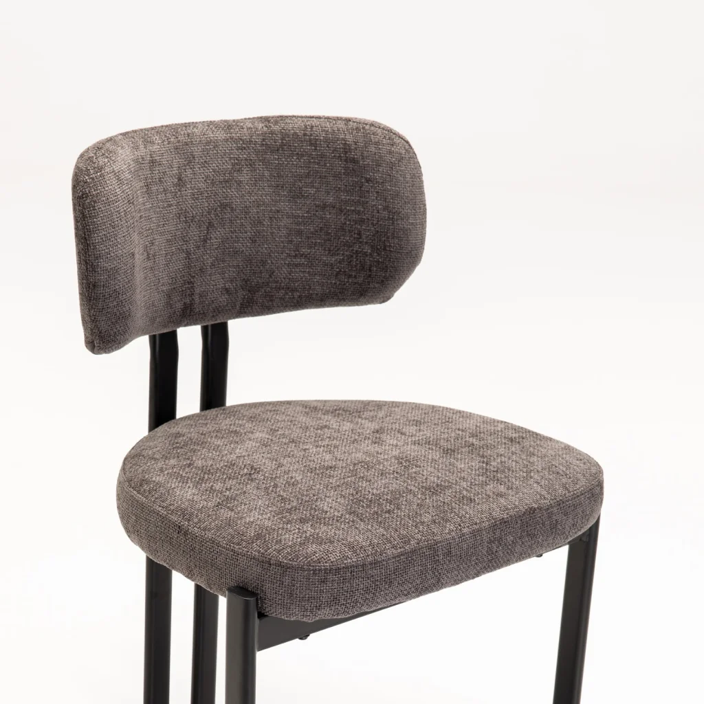 ARK FABRIC DINING CHAIR-BLACK LEG - Image 5