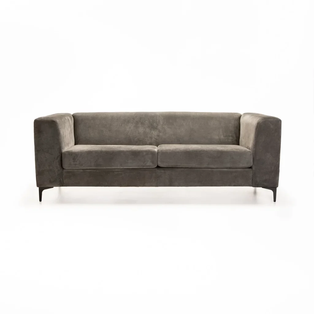 BRADLEY GENUINE SUEDE LEATHER 3 SEATER COUCH - Image 2
