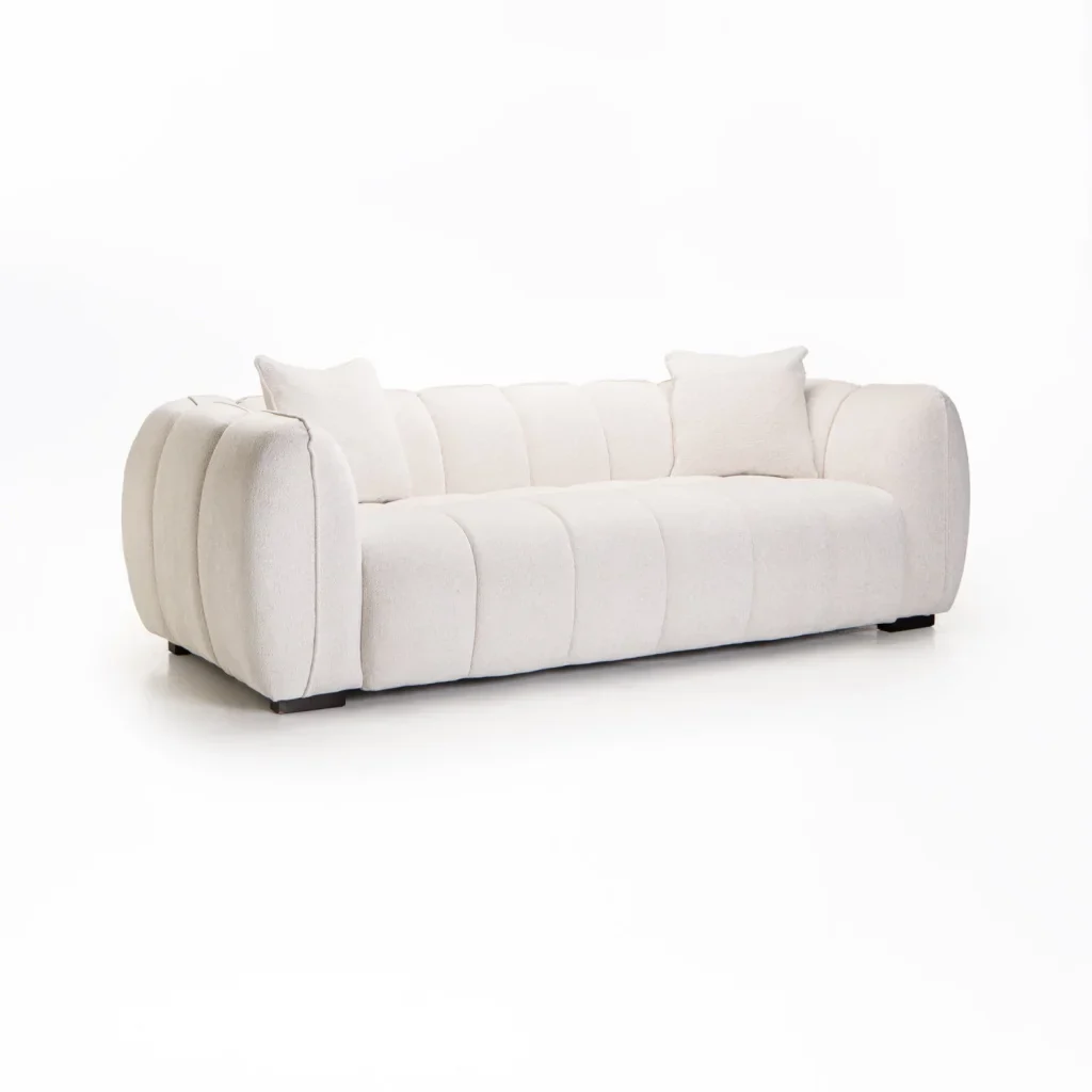 CHLOE FABRIC 3 SEATER COUCH - Image 7