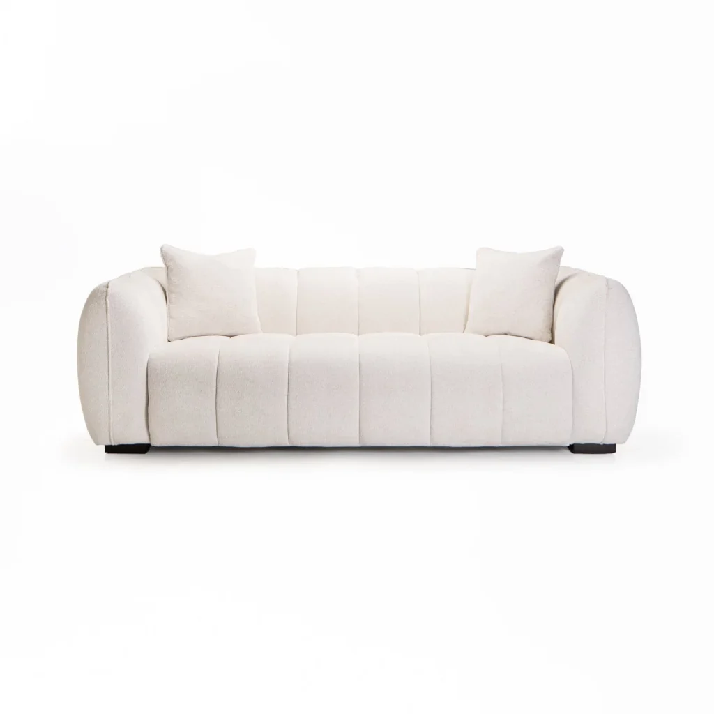 CHLOE FABRIC 3 SEATER COUCH - Image 9