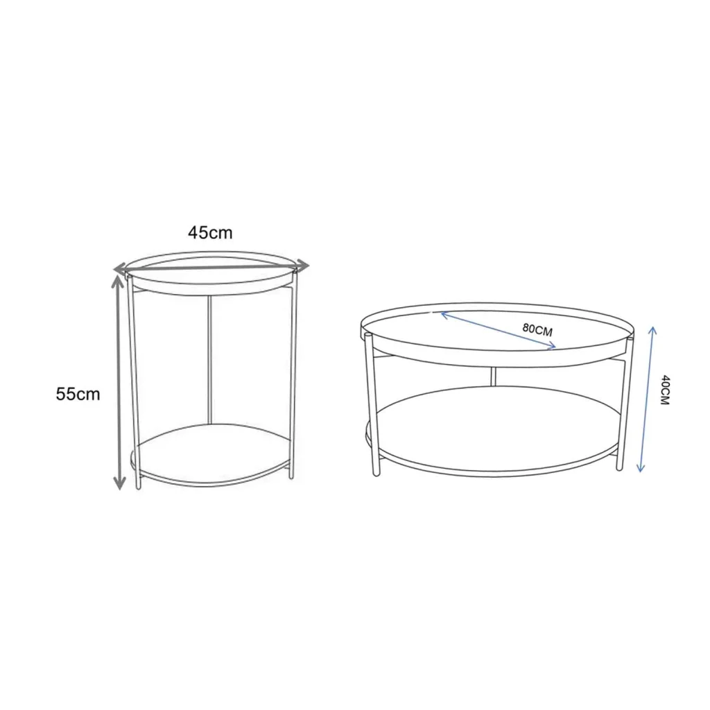 DAISY SIDE TABLE & COFFEE TABLE COMBO - Walnut - Image 4