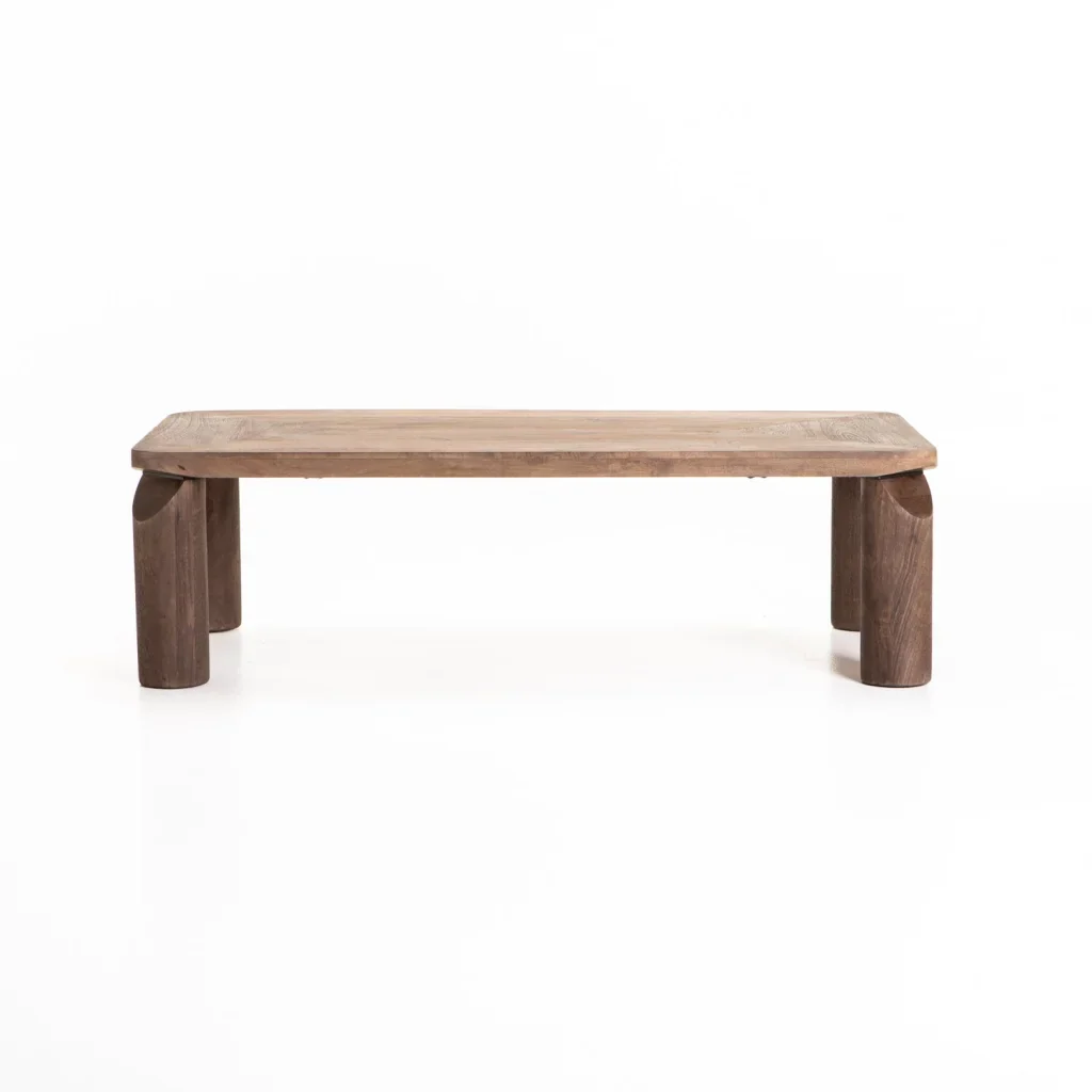 DEVA 120x60cm SOLID WOOD COFFEE TABLE-DARK BROWN - Image 2