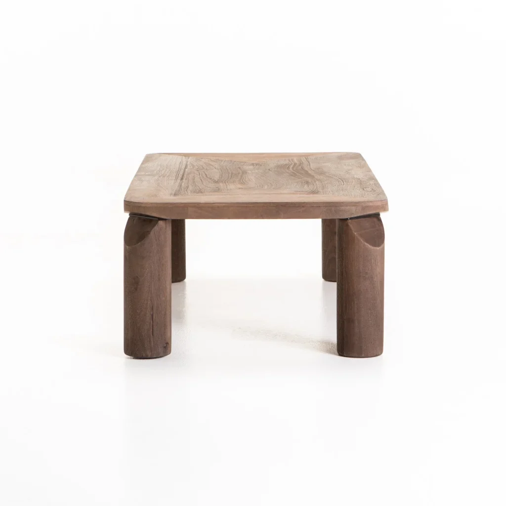 DEVA 120x60cm SOLID WOOD COFFEE TABLE-DARK BROWN - Image 3