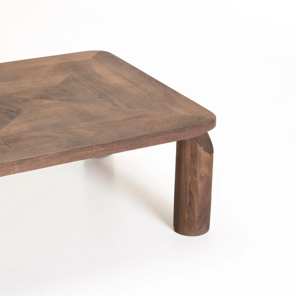 DEVA 80x80cm SOLID WOOD COFFEE TABLE-DARK BROWN - Image 3