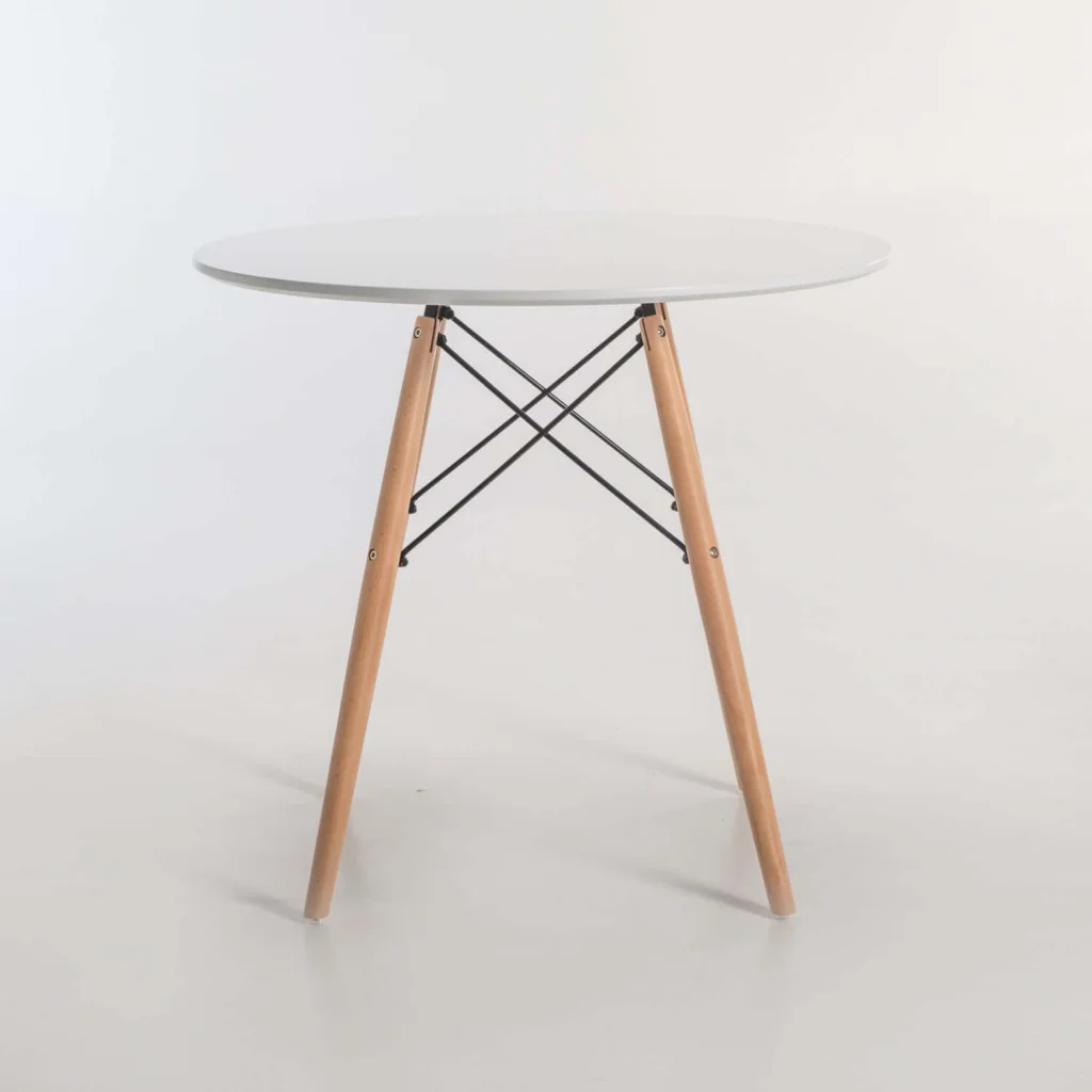 ELIA ROUND WOODEN LEG TABLE - Image 11