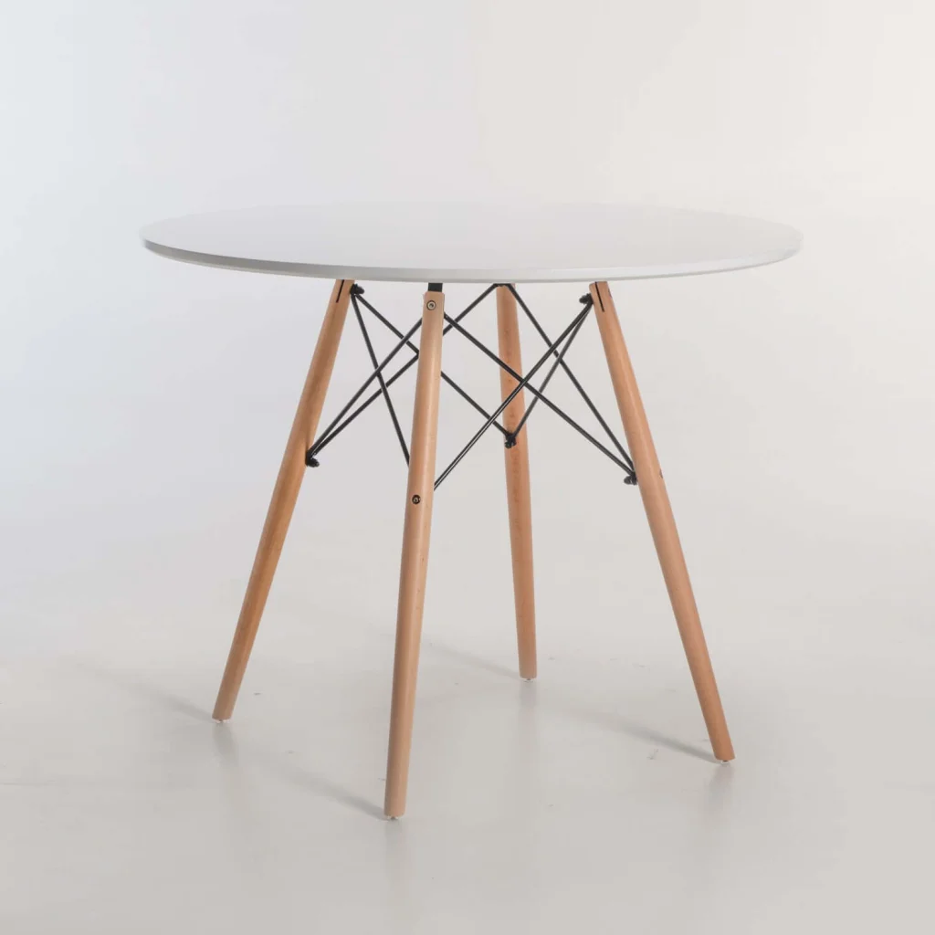 ELIA ROUND WOODEN LEG TABLE - Image 13