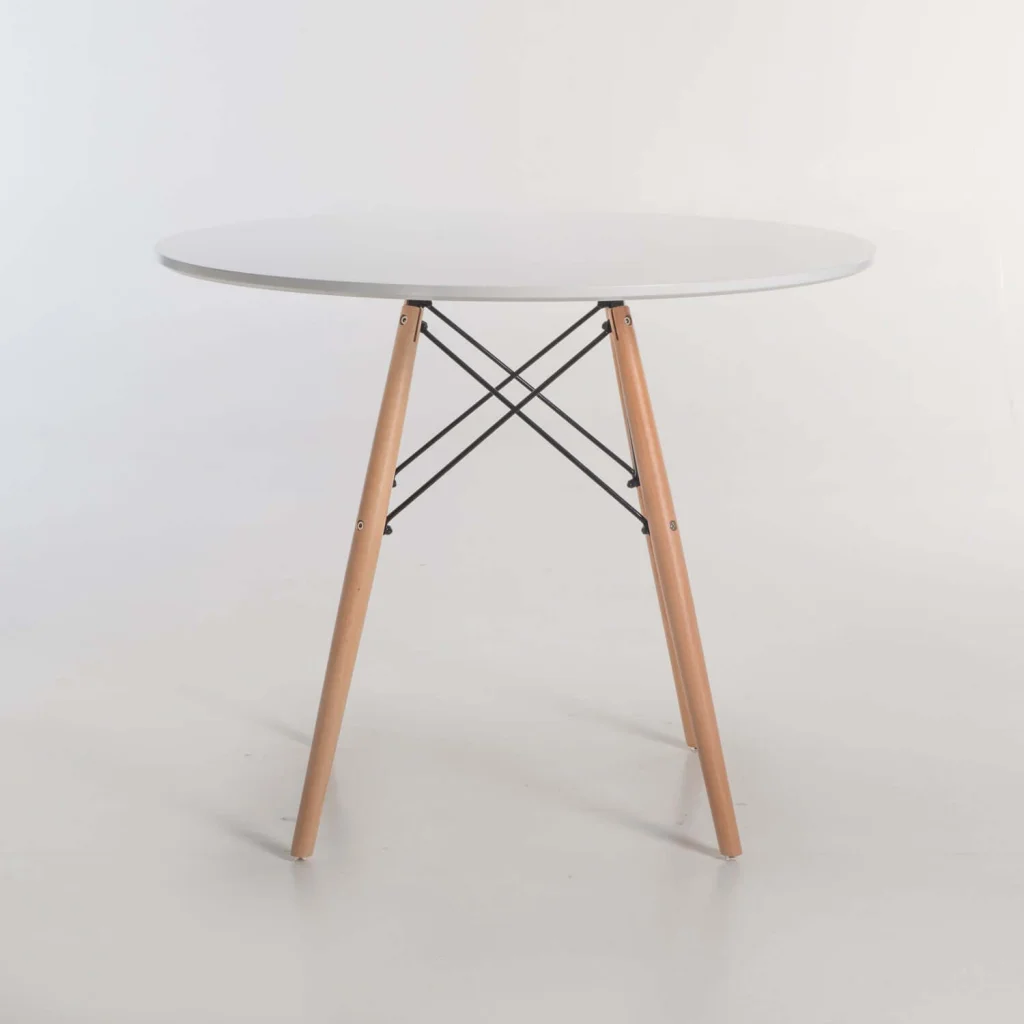 ELIA ROUND WOODEN LEG TABLE - Image 14