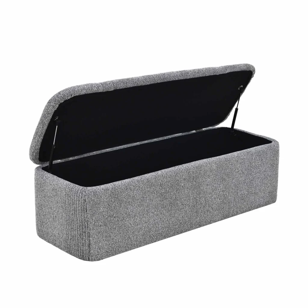FERN TEXTURED FABRIC STORAGE OTTOMAN - Image 3