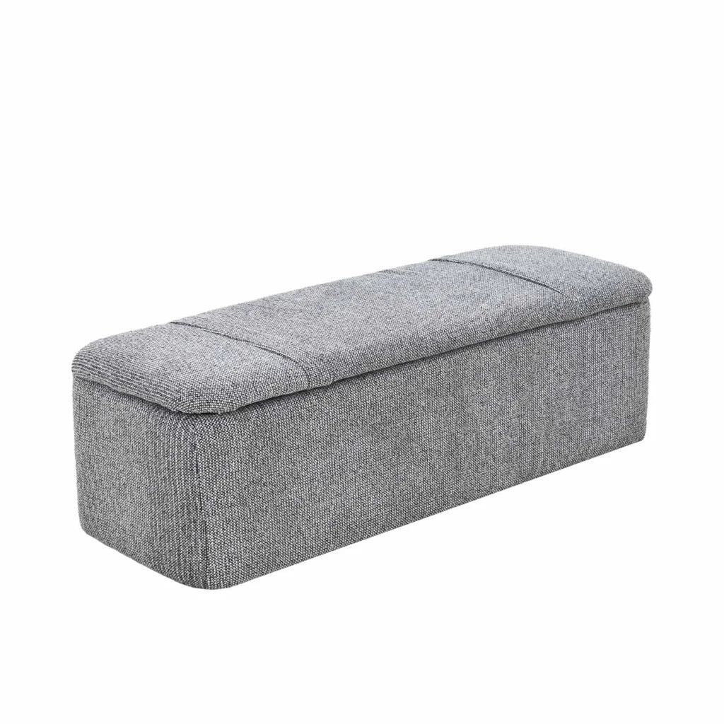 FERN TEXTURED FABRIC STORAGE OTTOMAN - Image 4