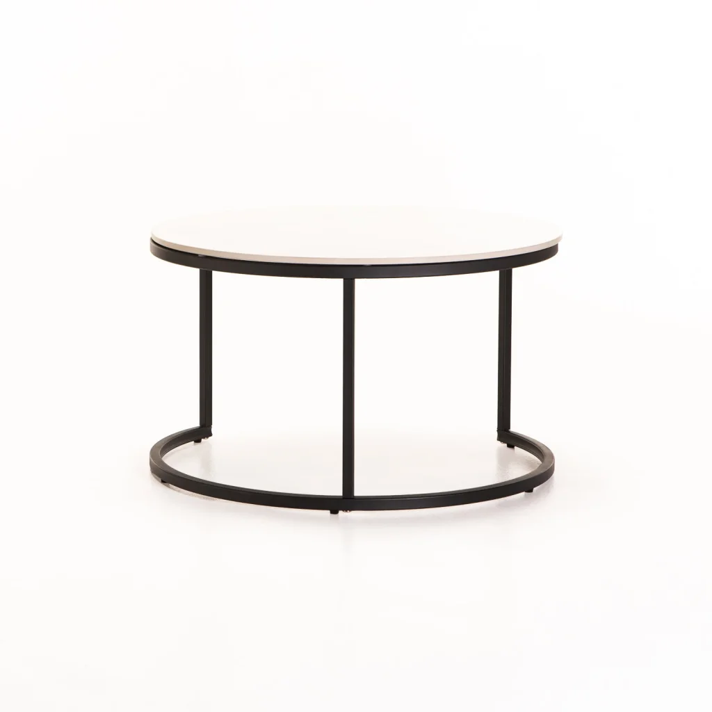 GIO SET OF 2 STONE TOP COFFEE TABLE - BLACK LEG - Image 4