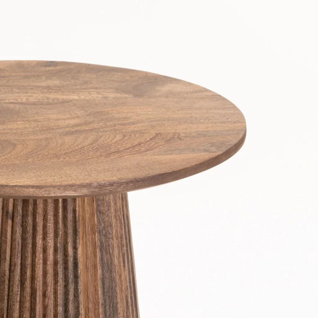 GOA 50cm ROUND SOLID WOOD SIDE TABLE - Image 2