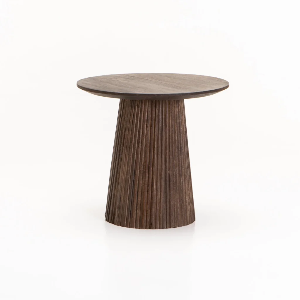 GOA 50cm ROUND SOLID WOOD SIDE TABLE - Image 6