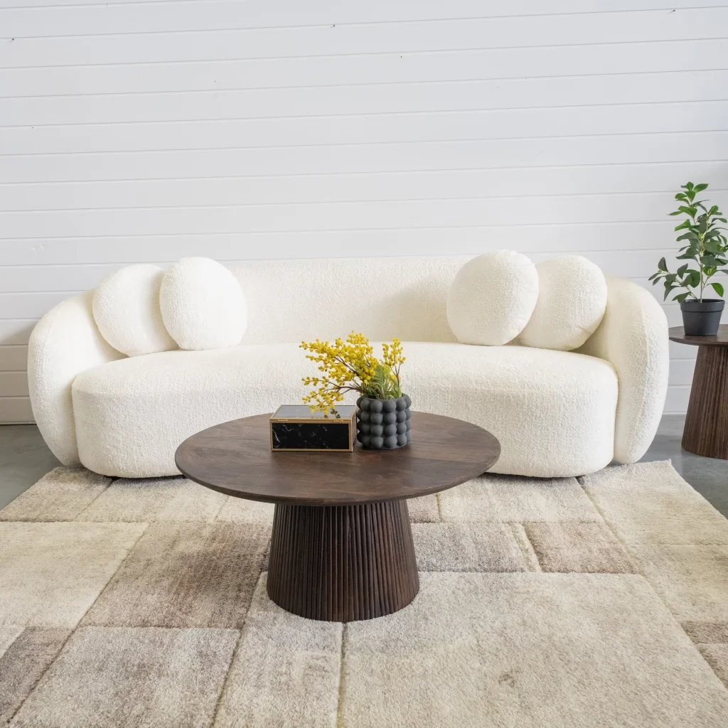 GOA 80cm ROUND SOLID WOOD COFFEE TABLE - Image 2