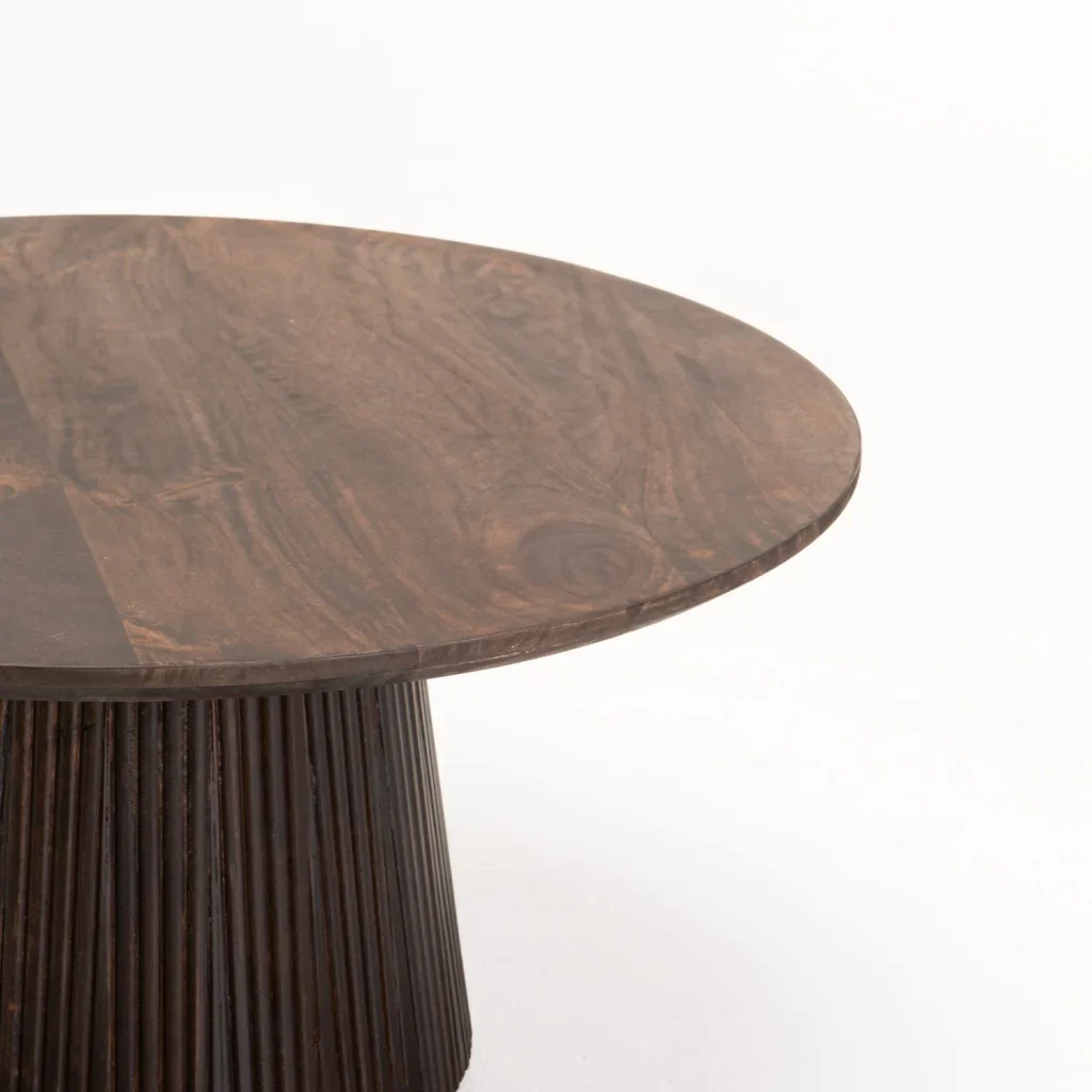 GOA 80cm ROUND SOLID WOOD COFFEE TABLE - Image 3