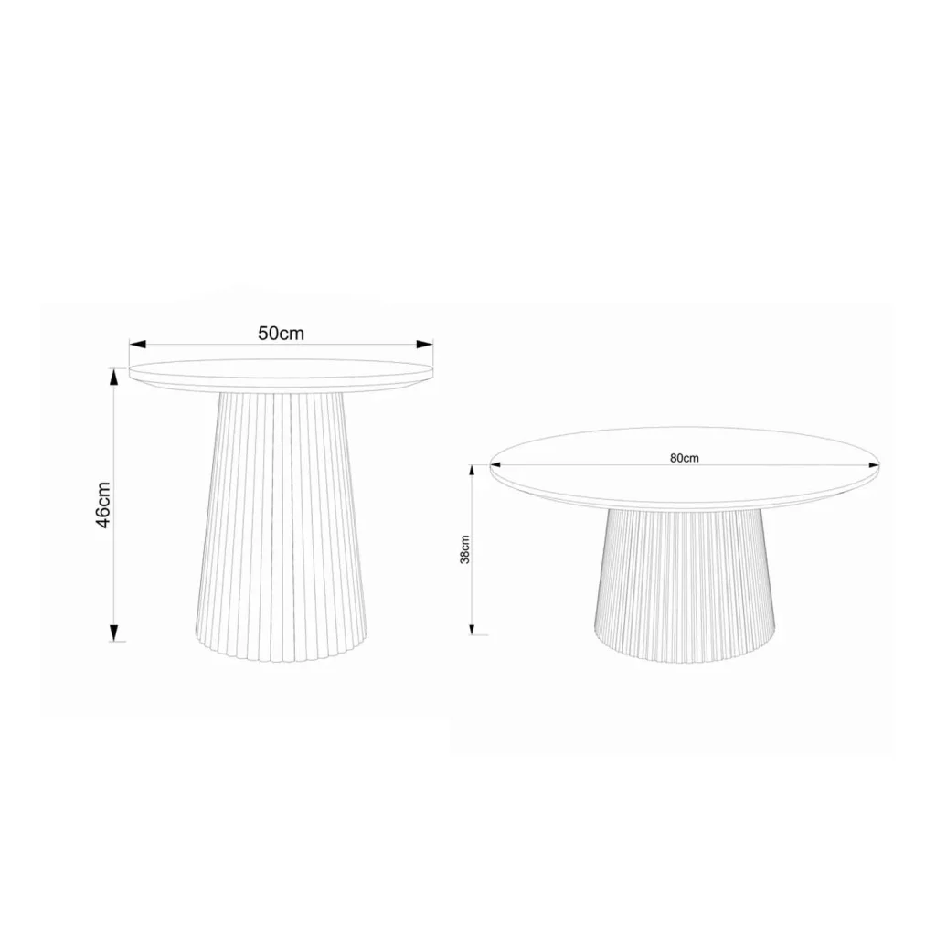 GOA SIDE TABLE & COFFEE TABLE COMBO - Light Brown - Image 4