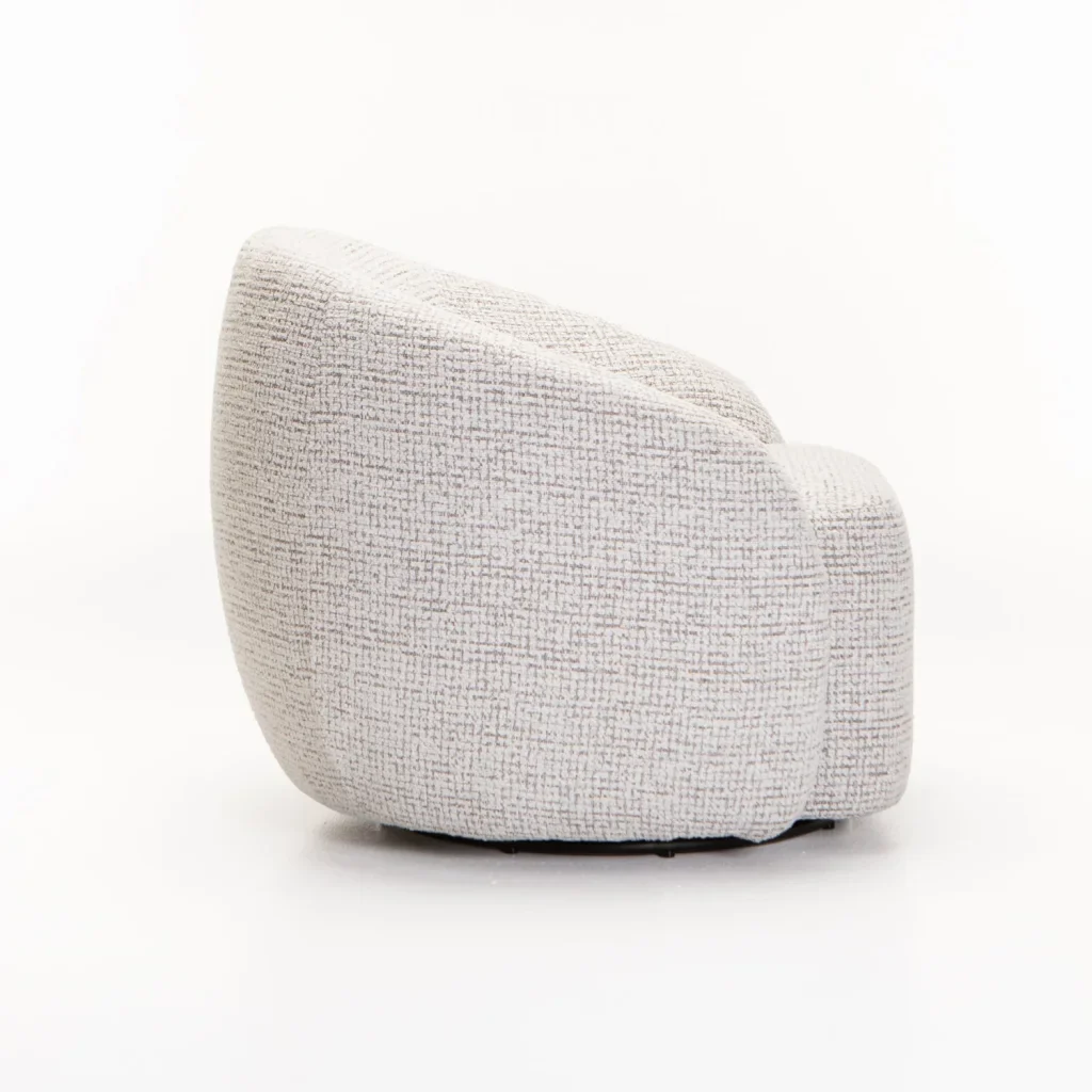 INDIGO FABRIC SWIVEL CHAIR - LIGHT GREY - Image 3