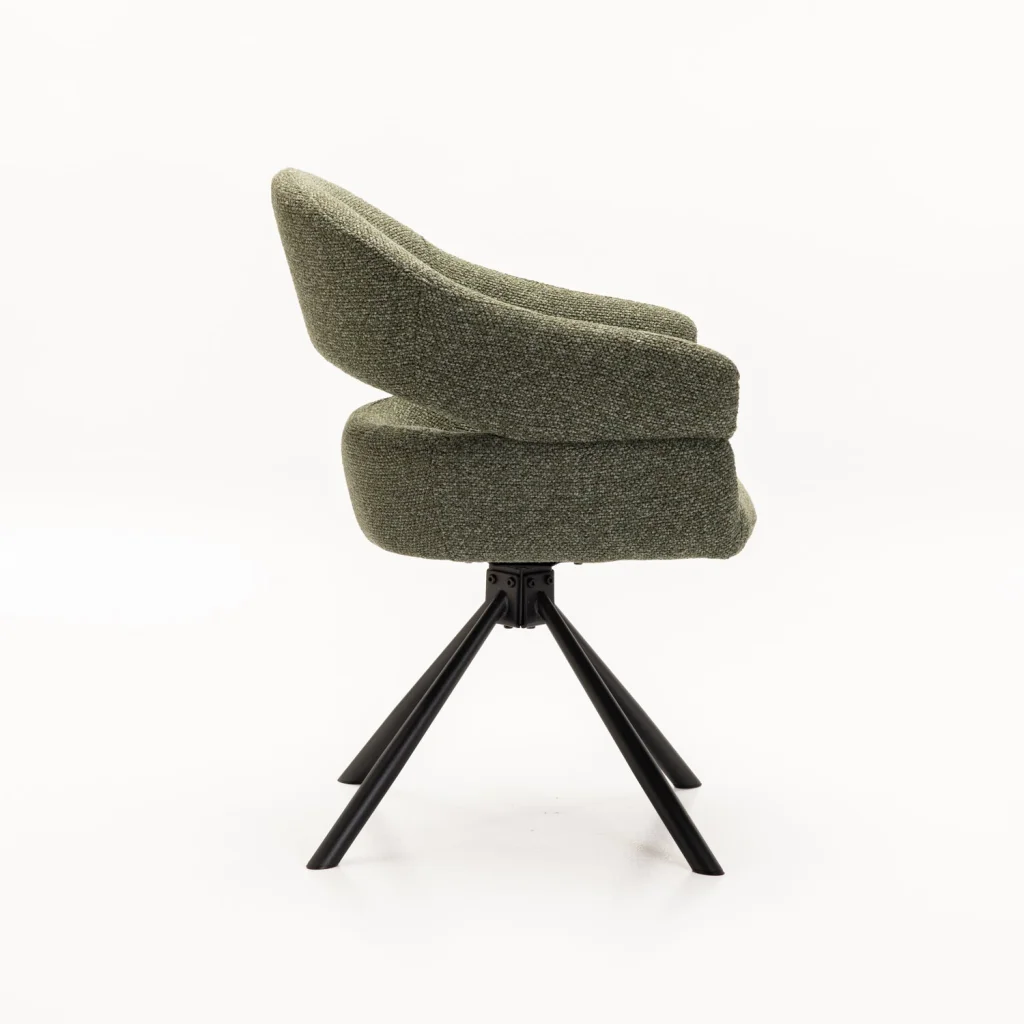 JEN FABRIC SWIVEL DINING CHAIR - Image 3