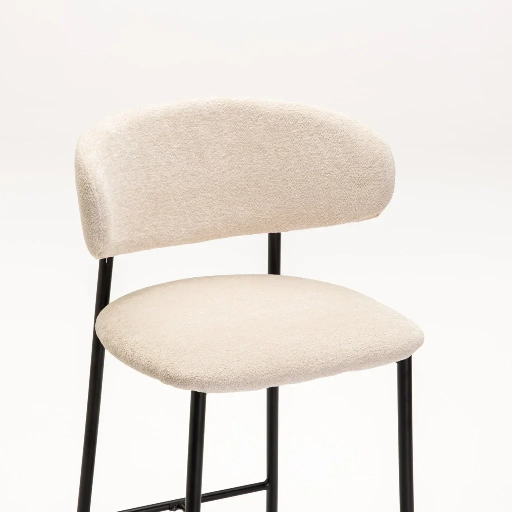 JOSIE FABRIC KITCHEN STOOL-BLACK LEG - Image 10