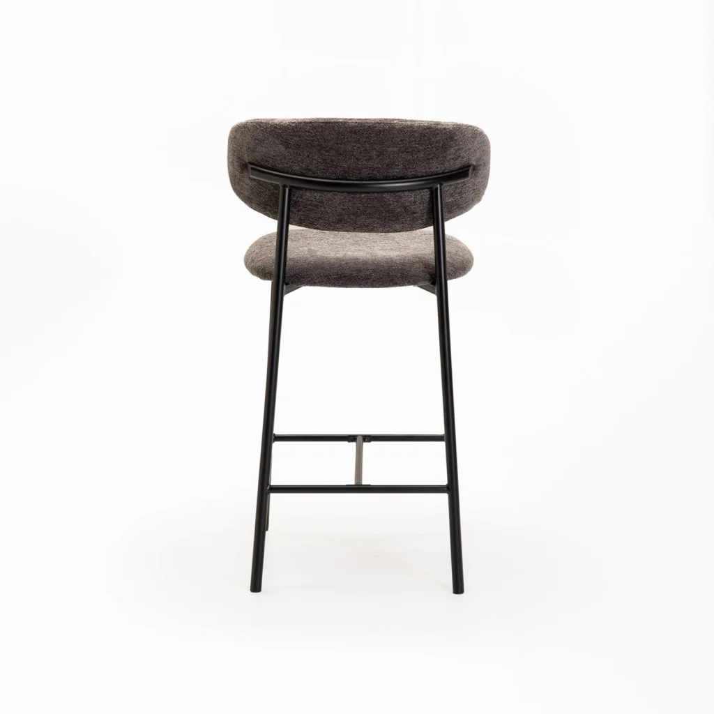 JOSIE FABRIC KITCHEN STOOL-BLACK LEG - Image 4