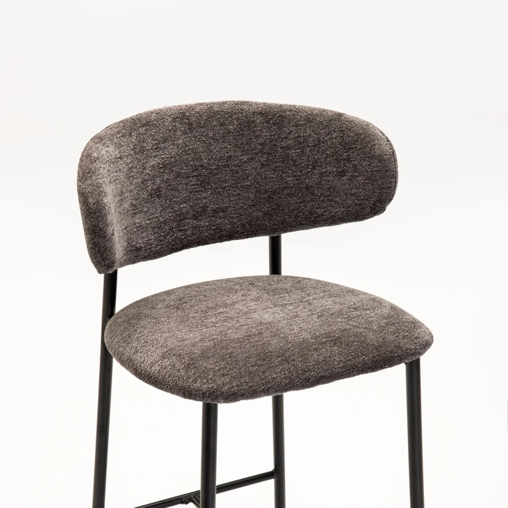 JOSIE FABRIC KITCHEN STOOL-BLACK LEG - Image 5