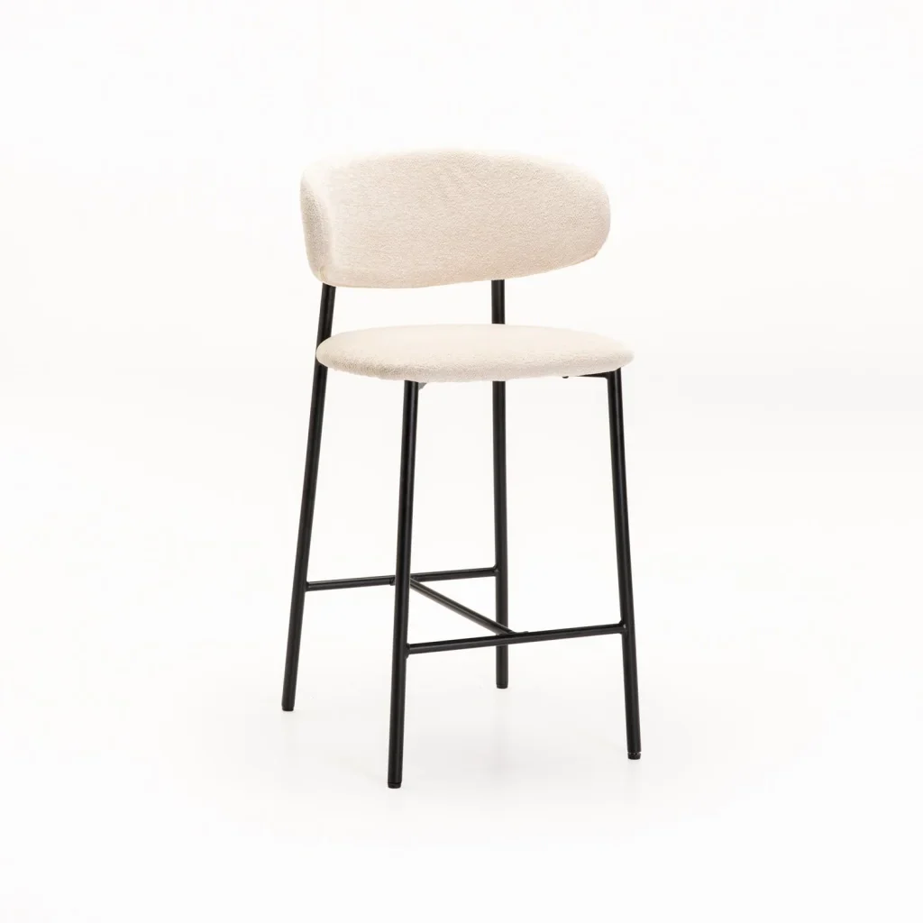 JOSIE FABRIC KITCHEN STOOL-BLACK LEG - Image 6