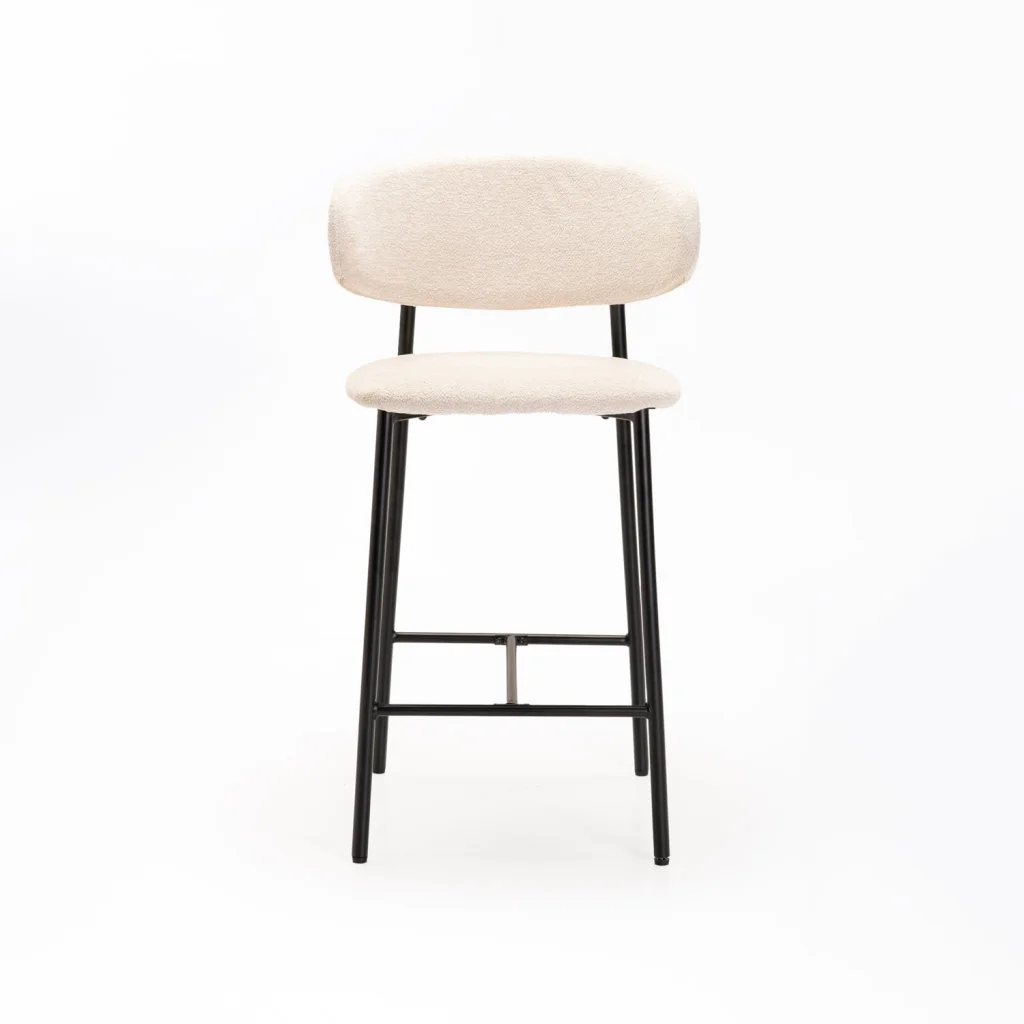 JOSIE FABRIC KITCHEN STOOL-BLACK LEG - Image 7