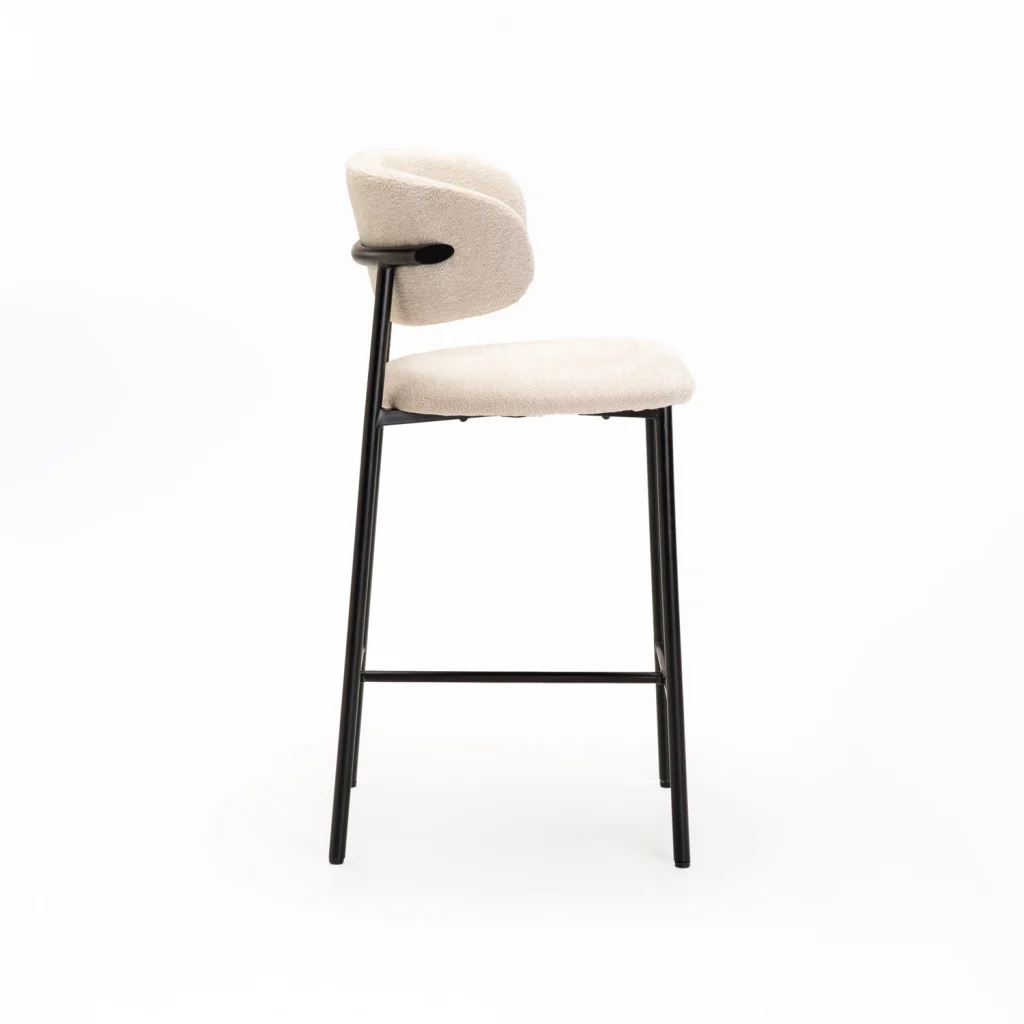 JOSIE FABRIC KITCHEN STOOL-BLACK LEG - Image 8