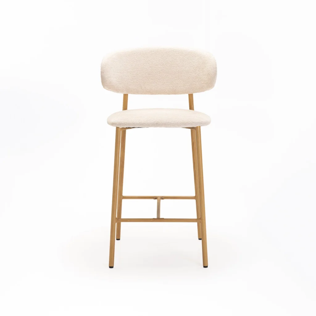 JOSIE FABRIC KITCHEN STOOL-NATURAL LEG - Image 2