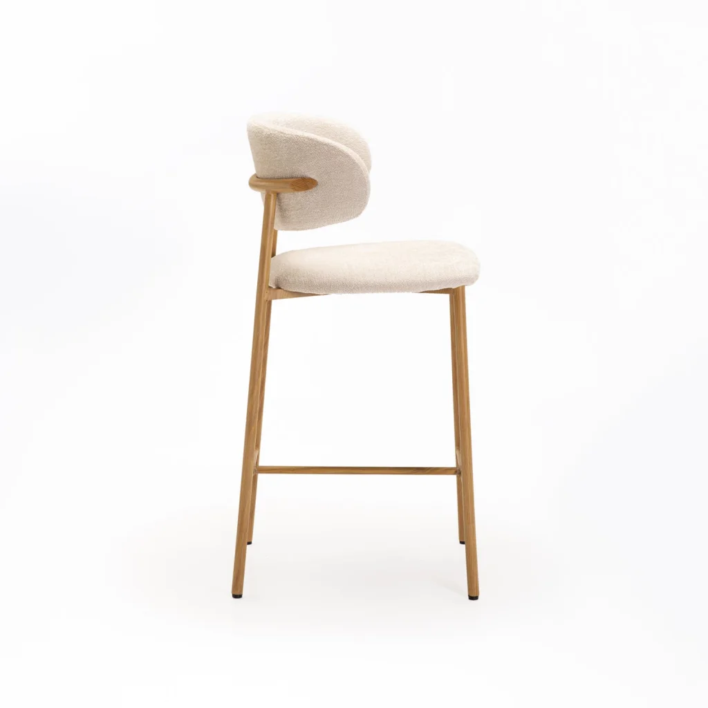JOSIE FABRIC KITCHEN STOOL-NATURAL LEG - Image 3