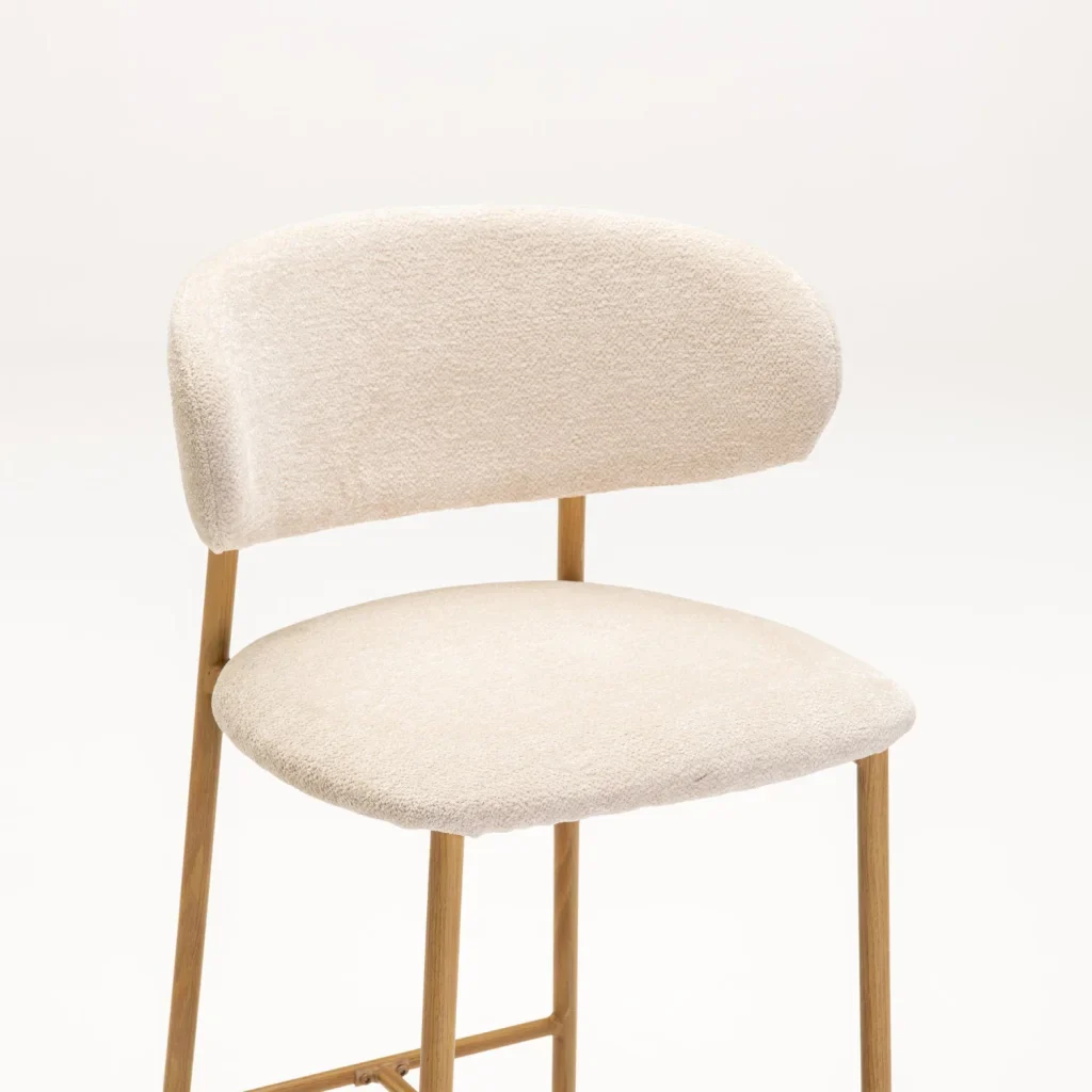 JOSIE FABRIC KITCHEN STOOL-NATURAL LEG - Image 5