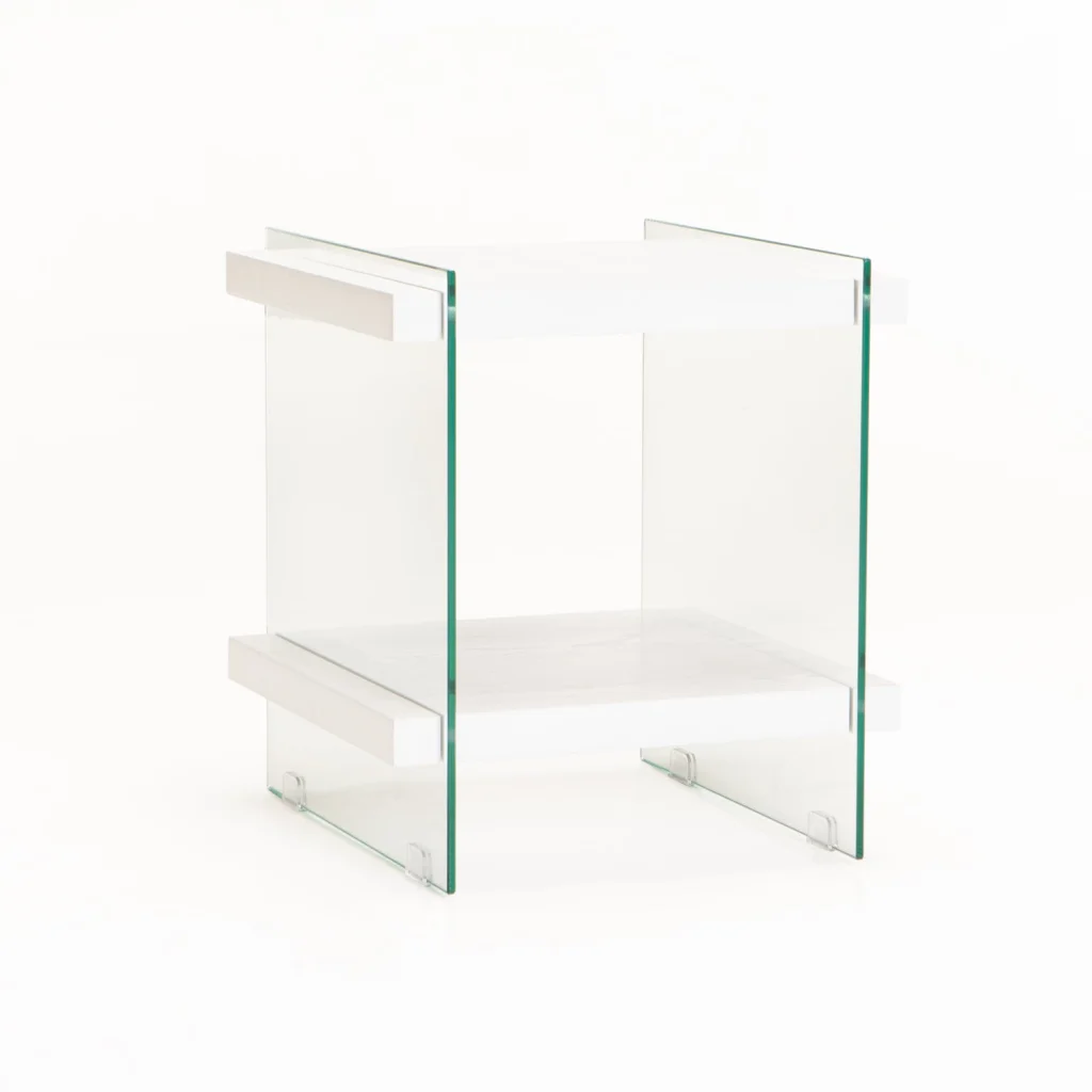 OPAL 45x45cm 8MM TEMPERED GLASS SIDE TABLE - Image 5
