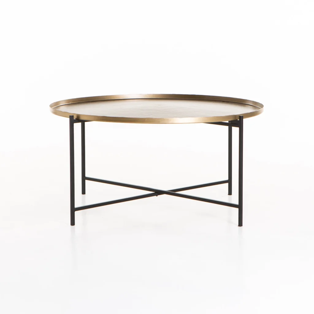KAI 90cm ROUND COFFEE TABLE - BRASS ANTIQUE - Image 2
