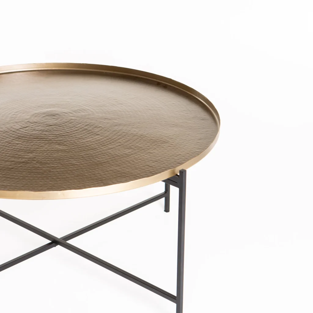 KAI 90cm ROUND COFFEE TABLE - BRASS ANTIQUE - Image 3