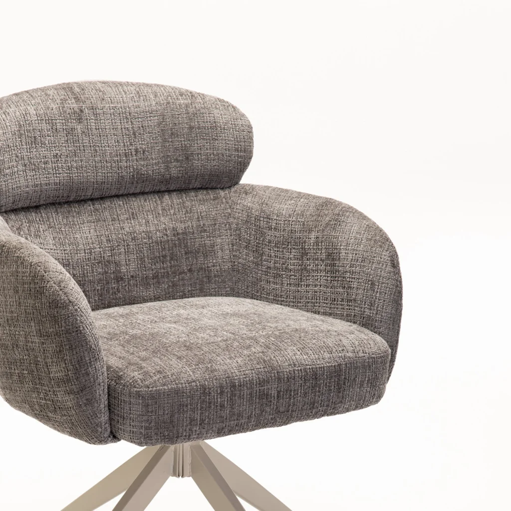 KAT FABRIC SWIVEL DINING CHAIR - Image 10