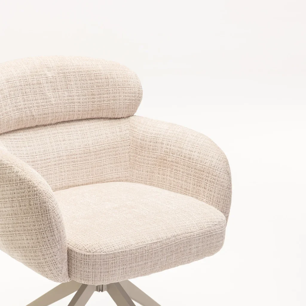 KAT FABRIC SWIVEL DINING CHAIR - Image 15
