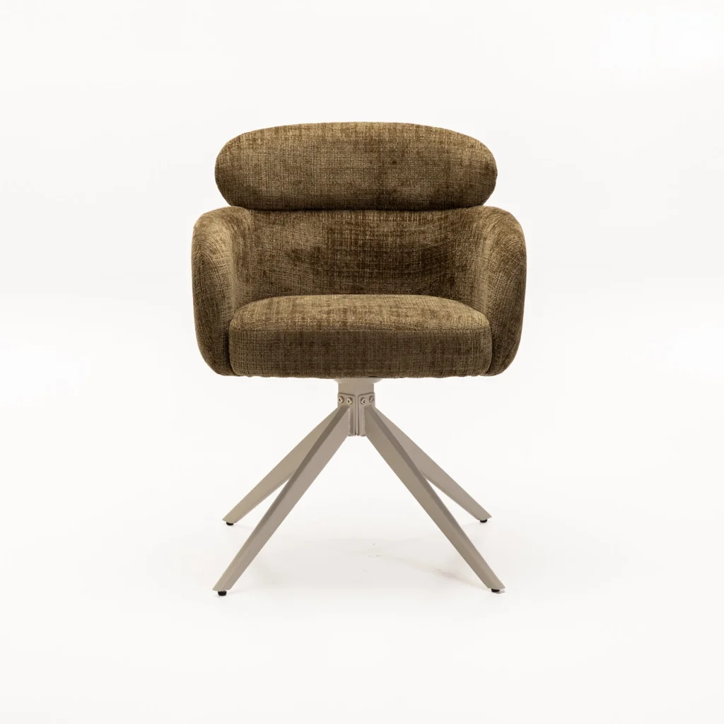 KAT FABRIC SWIVEL DINING CHAIR - Image 2
