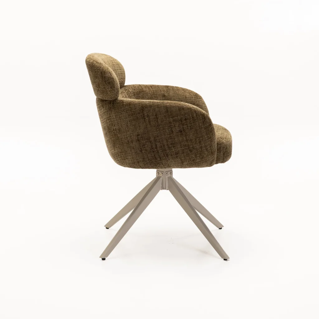 KAT FABRIC SWIVEL DINING CHAIR - Image 3