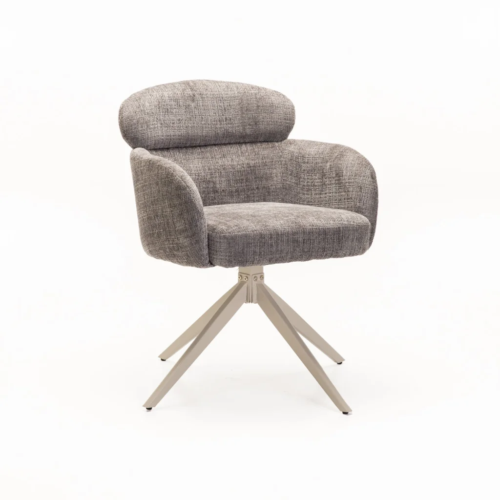 KAT FABRIC SWIVEL DINING CHAIR - Image 6