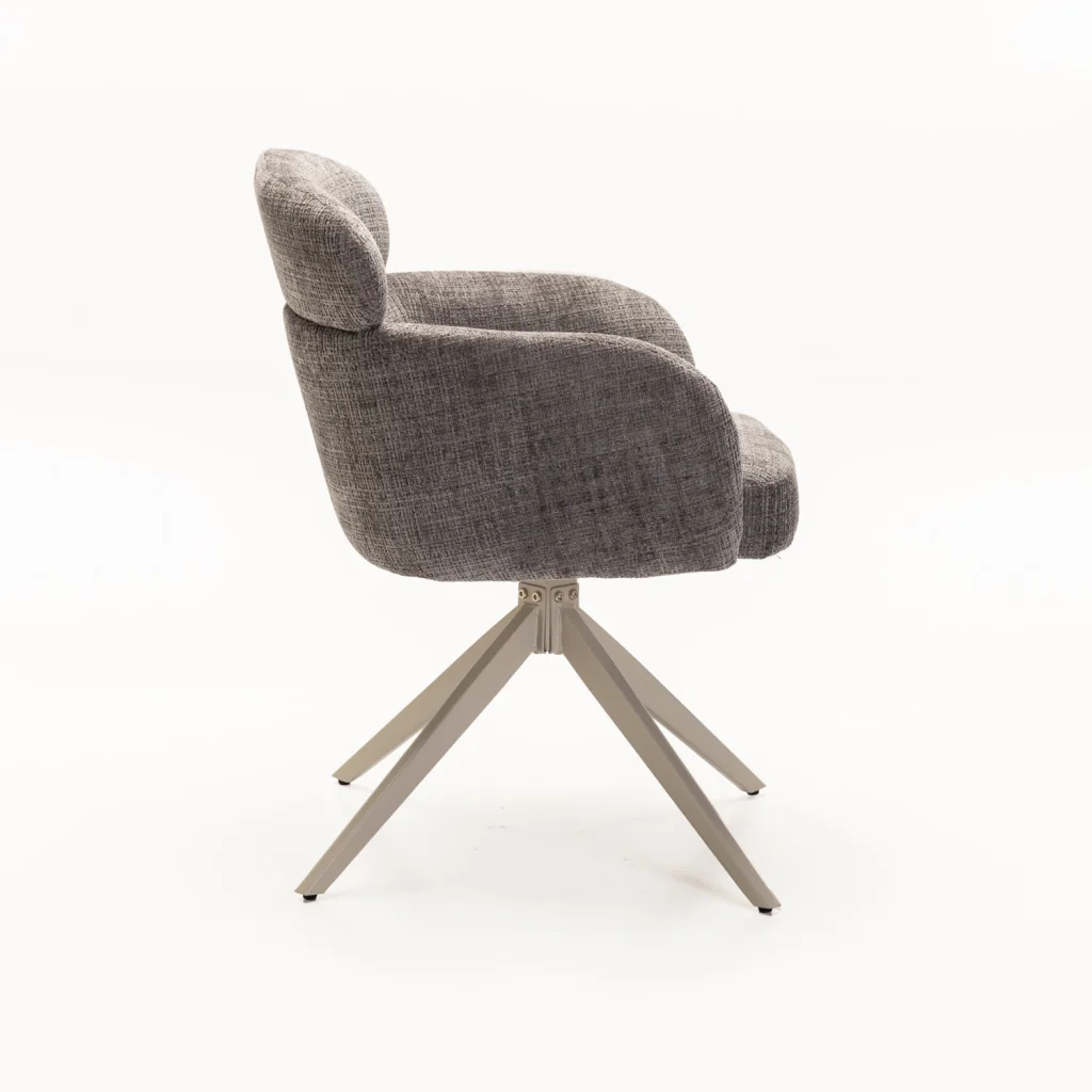 KAT FABRIC SWIVEL DINING CHAIR - Image 8