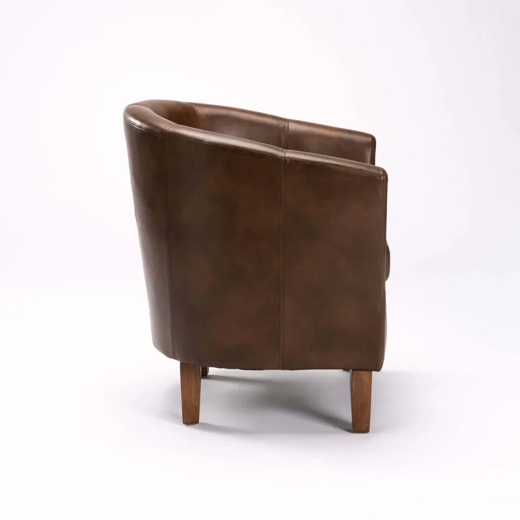 KELLY LEATHER TOUCH TUB ARMCHAIR - Image 3
