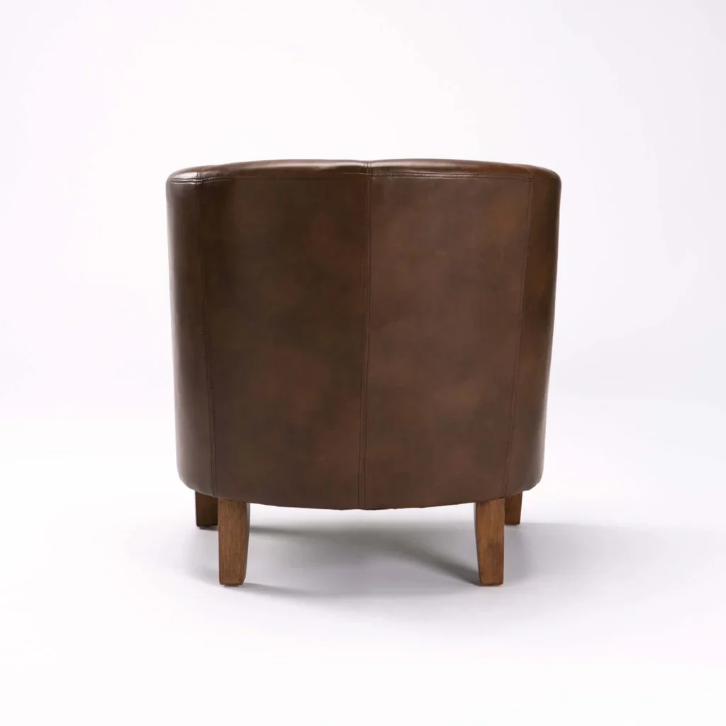 KELLY LEATHER TOUCH TUB ARMCHAIR - Image 4
