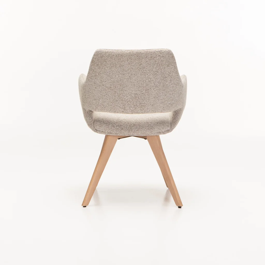 KIARA WOODEN DINING CHAIR - SPECKLED OATMEAL - Image 4